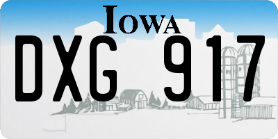 IA license plate DXG917