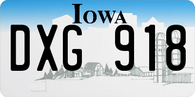 IA license plate DXG918
