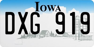 IA license plate DXG919