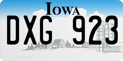 IA license plate DXG923