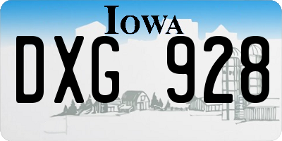 IA license plate DXG928