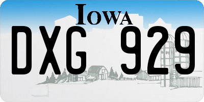IA license plate DXG929