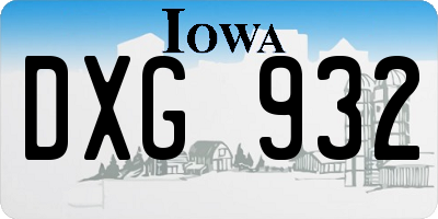 IA license plate DXG932