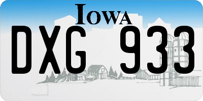 IA license plate DXG933