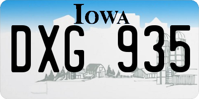 IA license plate DXG935