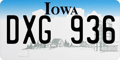 IA license plate DXG936