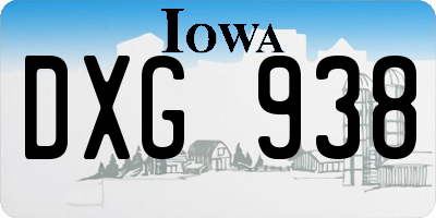 IA license plate DXG938