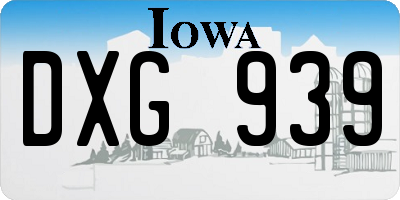 IA license plate DXG939