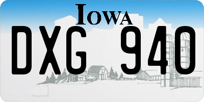 IA license plate DXG940