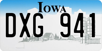 IA license plate DXG941