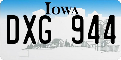 IA license plate DXG944
