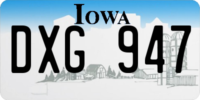 IA license plate DXG947