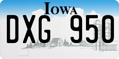 IA license plate DXG950