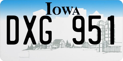 IA license plate DXG951