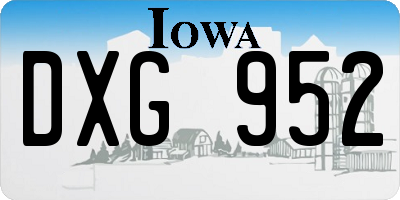 IA license plate DXG952