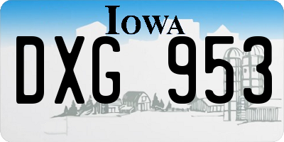 IA license plate DXG953