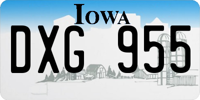 IA license plate DXG955