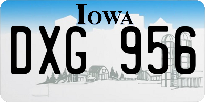 IA license plate DXG956