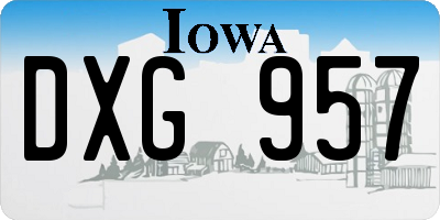 IA license plate DXG957