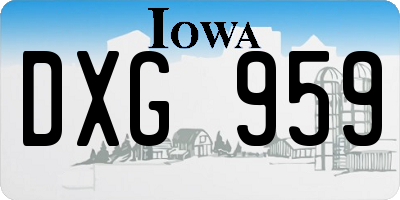 IA license plate DXG959