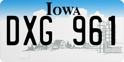 IA license plate DXG961