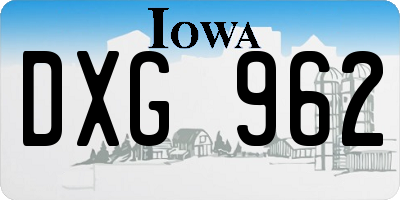 IA license plate DXG962