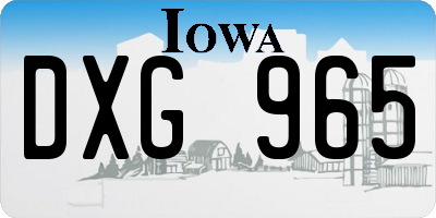 IA license plate DXG965