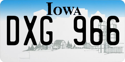 IA license plate DXG966