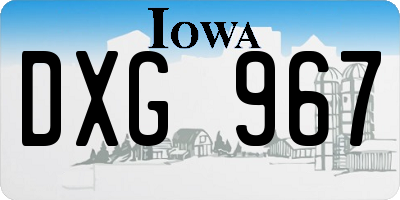 IA license plate DXG967