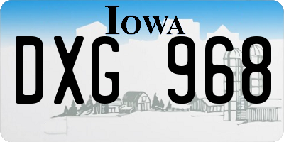 IA license plate DXG968