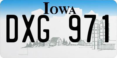 IA license plate DXG971