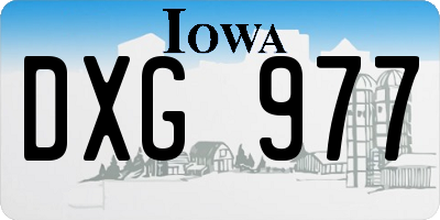 IA license plate DXG977