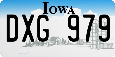 IA license plate DXG979