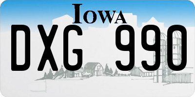 IA license plate DXG990