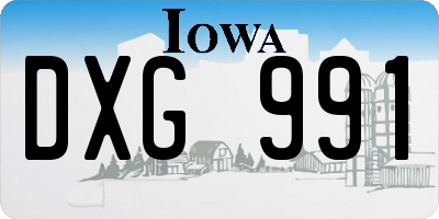 IA license plate DXG991