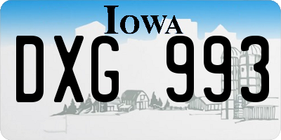 IA license plate DXG993