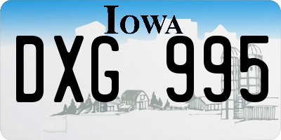 IA license plate DXG995