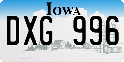 IA license plate DXG996