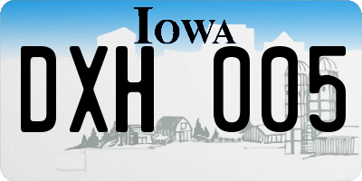 IA license plate DXH005