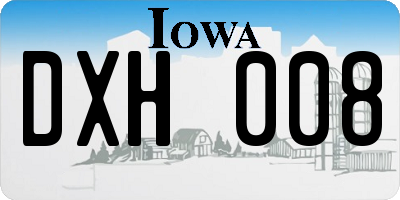 IA license plate DXH008