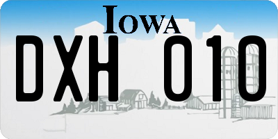IA license plate DXH010