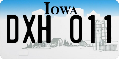 IA license plate DXH011