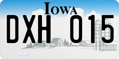 IA license plate DXH015