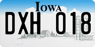 IA license plate DXH018