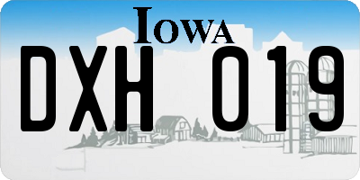 IA license plate DXH019