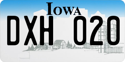 IA license plate DXH020