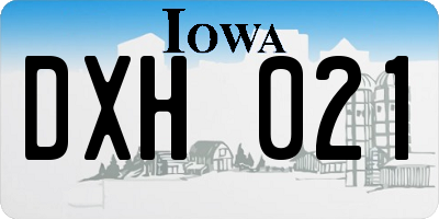 IA license plate DXH021
