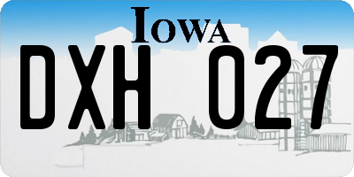 IA license plate DXH027
