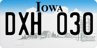 IA license plate DXH030