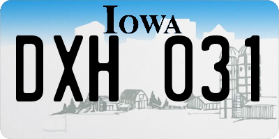 IA license plate DXH031
